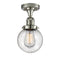 Beacon Semi-Flush Mount shown in the Polished Nickel finish with a Seedy shade