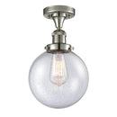 Beacon Semi-Flush Mount shown in the Polished Nickel finish with a Seedy shade