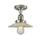 Halophane Semi-Flush Mount shown in the Polished Nickel finish with a Clear Halophane shade