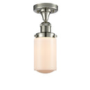 Dover Semi-Flush Mount shown in the Polished Nickel finish with a Matte White shade