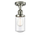 Dover Semi-Flush Mount shown in the Polished Nickel finish with a Seedy shade