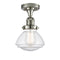 Olean Semi-Flush Mount shown in the Polished Nickel finish with a Seedy shade