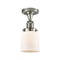 Bell Semi-Flush Mount shown in the Polished Nickel finish with a Matte White shade