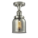 Bell Semi-Flush Mount shown in the Polished Nickel finish with a Plated Smoke shade