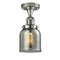 Bell Semi-Flush Mount shown in the Polished Nickel finish with a Plated Smoke shade