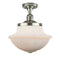 Oxford Semi-Flush Mount shown in the Polished Nickel finish with a Matte White shade