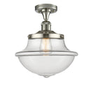 Oxford Semi-Flush Mount shown in the Polished Nickel finish with a Clear shade