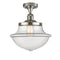 Oxford Semi-Flush Mount shown in the Polished Nickel finish with a Clear shade