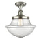 Oxford Semi-Flush Mount shown in the Polished Nickel finish with a Seedy shade