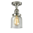 Bell Semi-Flush Mount shown in the Polished Nickel finish with a Seedy shade