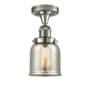 Bell Semi-Flush Mount shown in the Polished Nickel finish with a Silver Plated Mercury shade