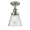 Cone Semi-Flush Mount shown in the Polished Nickel finish with a Seedy shade