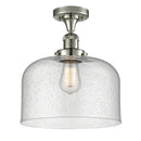 Bell Semi-Flush Mount shown in the Polished Nickel finish with a Seedy shade