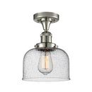 Bell Semi-Flush Mount shown in the Polished Nickel finish with a Seedy shade