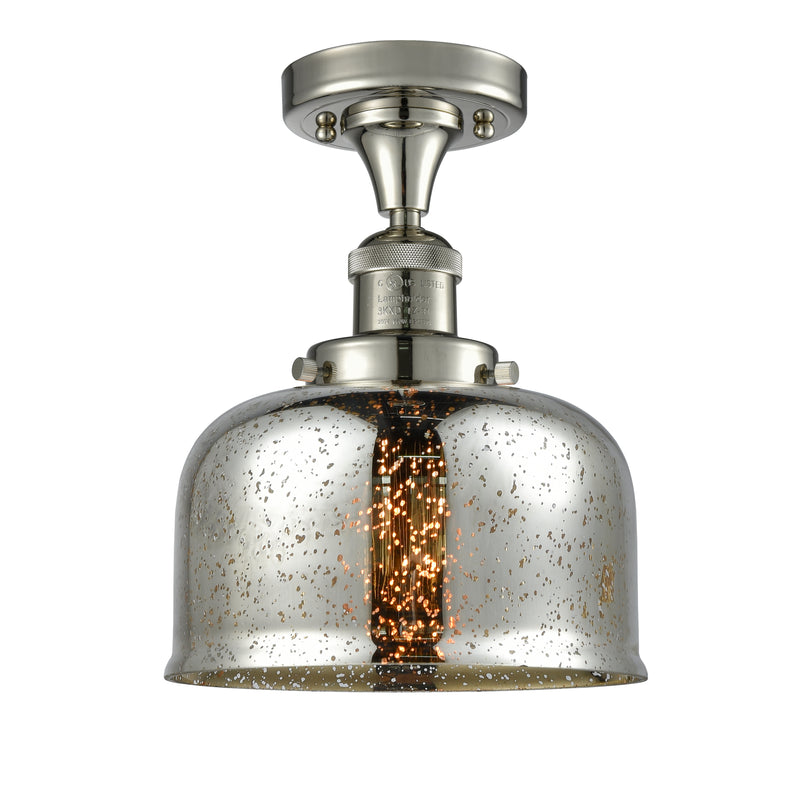 Bell Semi-Flush Mount shown in the Polished Nickel finish with a Silver Plated Mercury shade