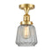 Chatham Semi-Flush Mount shown in the Satin Gold finish with a Clear shade