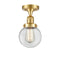 Beacon Semi-Flush Mount shown in the Satin Gold finish with a Clear shade