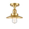 Railroad Semi-Flush Mount shown in the Satin Gold finish with a Satin Gold shade