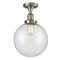 Beacon Semi-Flush Mount shown in the Brushed Satin Nickel finish with a Seedy shade