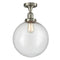 Beacon Semi-Flush Mount shown in the Brushed Satin Nickel finish with a Seedy shade