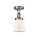 Bell Semi-Flush Mount shown in the Brushed Satin Nickel finish with a Matte White shade