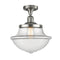 Oxford Semi-Flush Mount shown in the Brushed Satin Nickel finish with a Clear shade