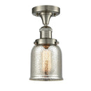 Bell Semi-Flush Mount shown in the Brushed Satin Nickel finish with a Silver Plated Mercury shade