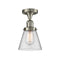 Cone Semi-Flush Mount shown in the Brushed Satin Nickel finish with a Clear shade