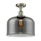 Bell Semi-Flush Mount shown in the Brushed Satin Nickel finish with a Plated Smoke shade