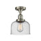 Bell Semi-Flush Mount shown in the Brushed Satin Nickel finish with a Seedy shade