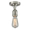 Bare Bulb Semi-Flush Mount shown in the Polished Nickel finish