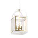 Kichler Vath 16" 4 Light Foyer Pendant White and Natural Brass 52029WHNBR