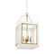 Kichler Vath 16" 4 Light Foyer Pendant White and Natural Brass 52029WHNBR