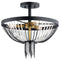 Kichler Alexia 16" 3 Light Semi Flush with Crystal Beads Textured Black 52049BKT