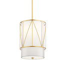 Kichler Birkleigh 18.25" 1 Light Pendant with Satin Etched Glass Classic Gold 52073CLG