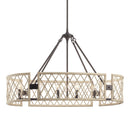 Kichler Oana 6 Light Oval Chandelier White Washed Wood 52078WWW