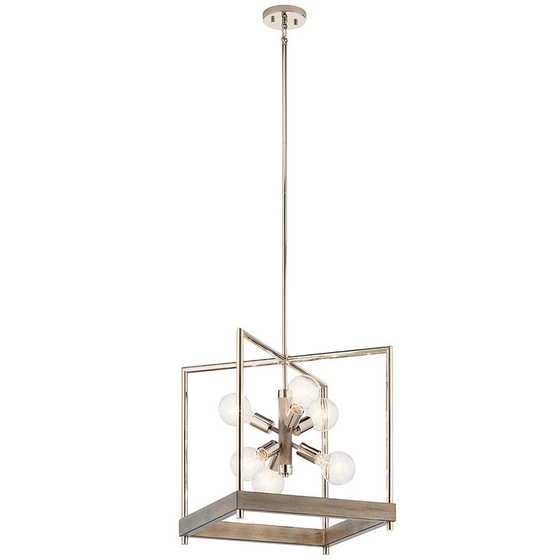 Kichler Tanis 6 Light Foyer Pendant Distressed Antique Gray 52092DAG