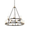 Kichler Mathias 31" 15 Light 2 Tier Chandelier with Clear Ribbed Glass Olde Bronze 52109OZ