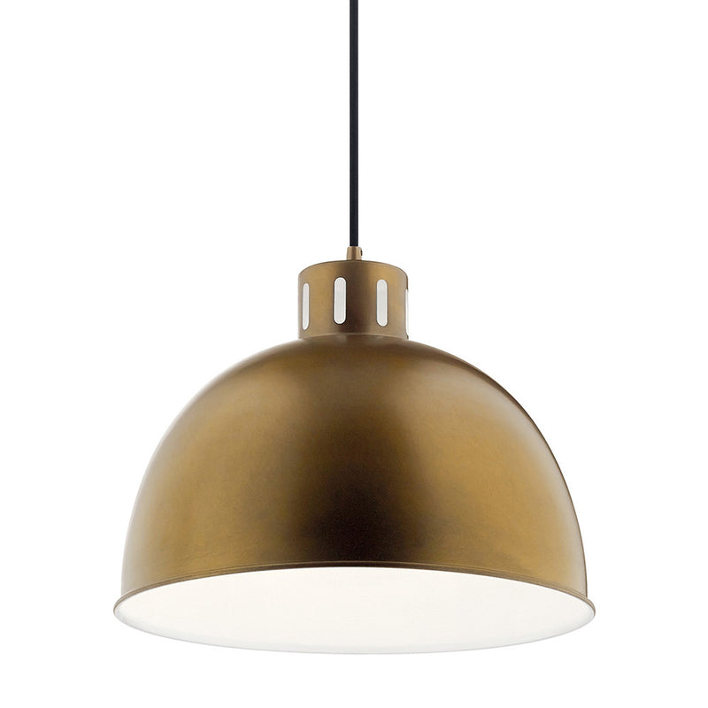 Kichler Zailey 12.5" 1 Light Pendant Natural Brass 52153NBR