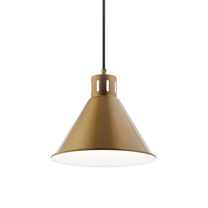 Kichler Zailey 9.5" 1 Light Pendant Natural Brass 52176NBR