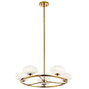 Kichler Pim 40" 5 Light Round Chandelier with Satin Etched Cased Opal Glass Fox Gold 52223FXG