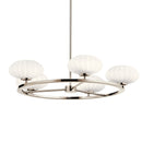 Kichler Pim 40" 5 Light Round Chandelier with Satin Etched Cased Opal Glass Polished Nickel 52223PN