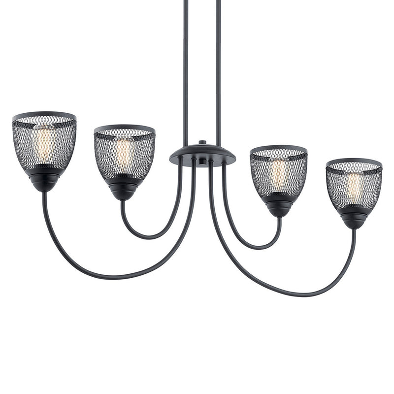 Kichler Voclain 4 Light Linear Chandelier Black 52273BK