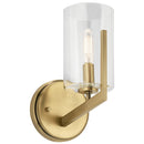 Kichler Nye 9.75" 1 Light Wall Sconce with Clear Glass Brushed Natural Brass 52316BNB