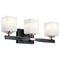 Kichler Marette 22.75" 3 Light Vanity Light with Satin Etched Cased Opal Glass Black 55002BK