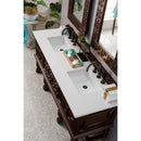 James Martin Balmoral 72" Double Vanity Cabinet Antique Walnut with 3 cm Classic White Quartz Top 150-V72-ANW-3CLW