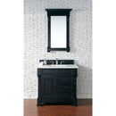 James Martin Brookfield 36" Antique Black Single Vanity with 3 cm Classic White Quartz Top 147-114-5536-3CLW