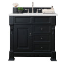 James Martin Brookfield 36" Antique Black Single Vanity with 3 cm Carrara Marble Top 147-114-5536-3CAR