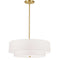 Dainolite 4 Light Incandescent 2 Tier Pendant Aged Brass with White Shade 571-224P-AGB-WH