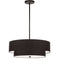 Dainolite 4 Light Incandescent 2 Tier Pendant Matte Black with Black Shade 571-224P-MB-BK